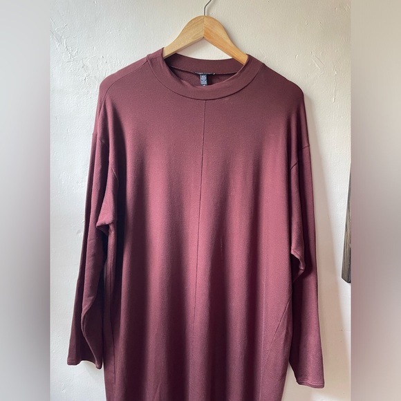 Eileen Fisher Minimal Chic Dress in Burgundy Long Sleeve EUC - Picture 6 of 10